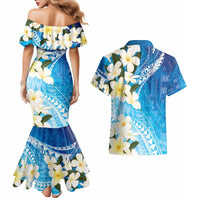Aloha Hawaii Festive Couples Matching Mermaid Dress and Hawaiian Shirt Frangipani Lace Classic - Oceanic LT7 - Polynesian Pride
