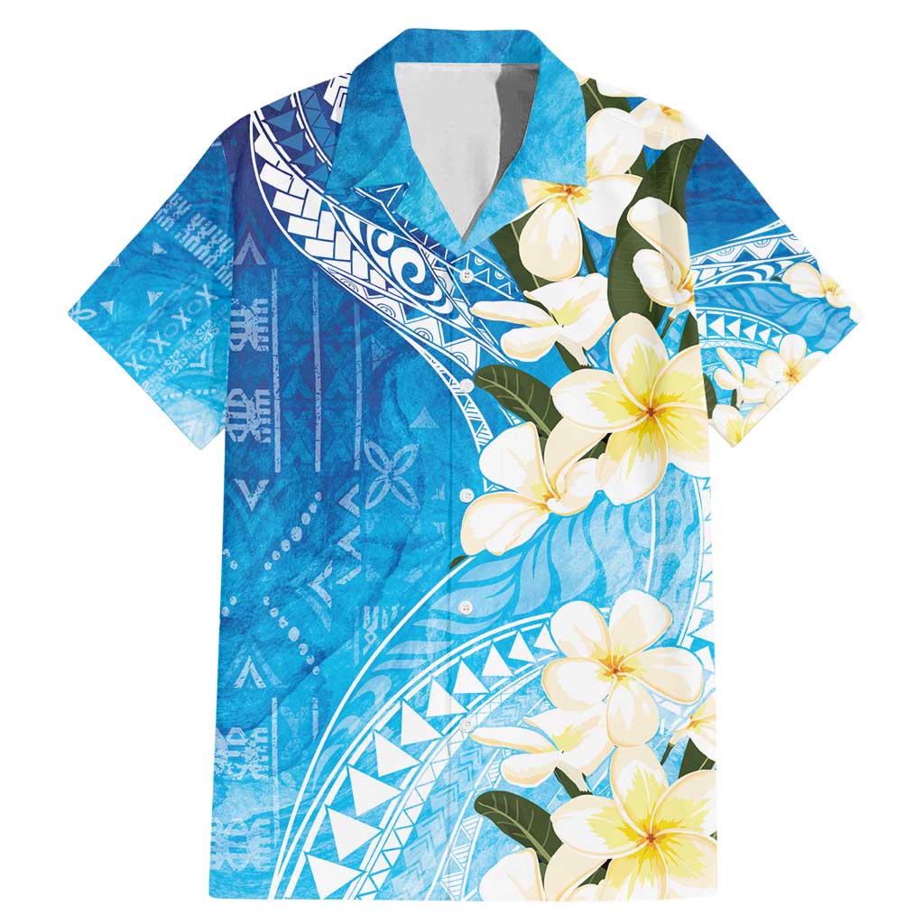Aloha Hawaii Festive Family Matching Mermaid Dress and Hawaiian Shirt Frangipani Lace Classic - Oceanic LT7 Dad's Shirt - Short Sleeve Navy - Polynesian Pride