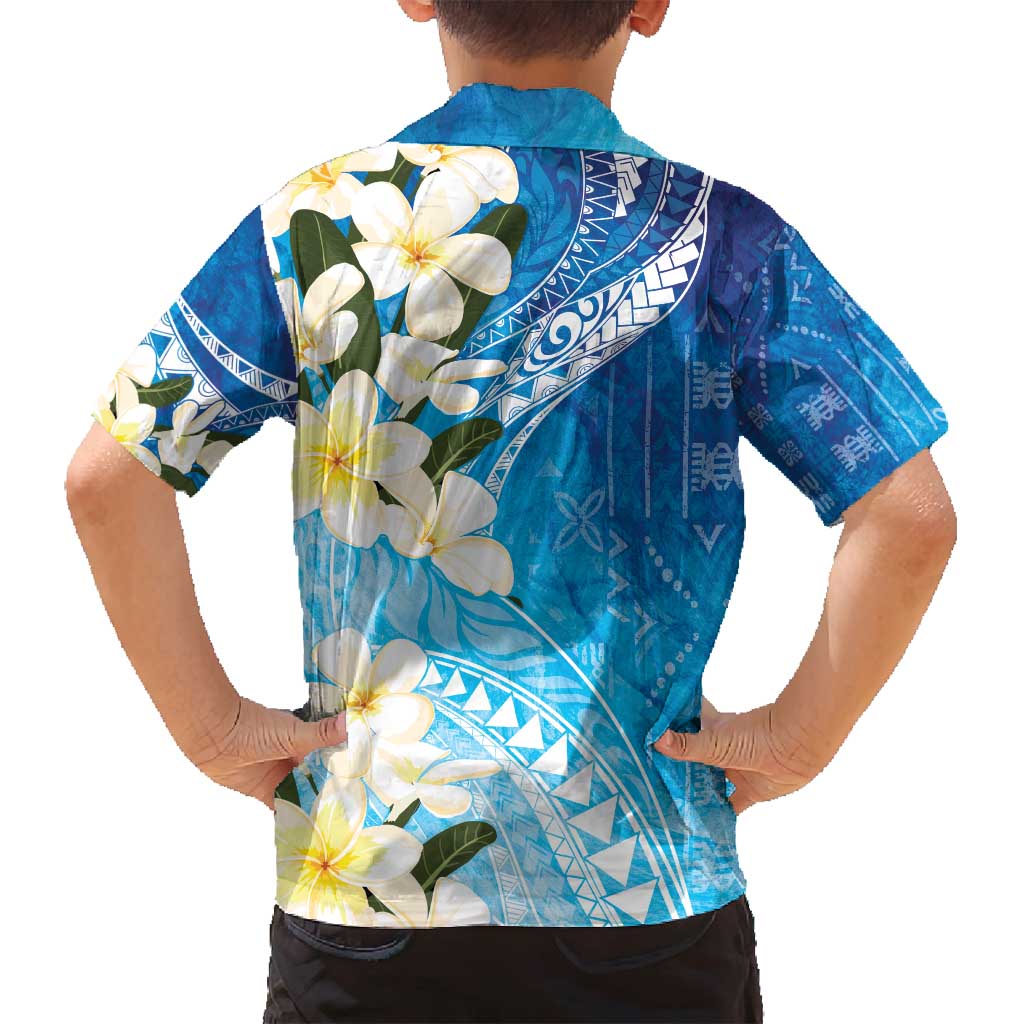 Aloha Hawaii Festive Family Matching Off Shoulder Maxi Dress and Hawaiian Shirt Frangipani Lace Classic - Oceanic LT7 - Polynesian Pride