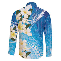 Aloha Hawaii Festive Family Matching Off Shoulder Maxi Dress and Hawaiian Shirt Frangipani Lace Classic - Oceanic LT7 - Polynesian Pride