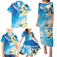Aloha Hawaii Festive Family Matching Puletasi and Hawaiian Shirt Frangipani Lace Classic - Oceanic LT7 - Polynesian Pride