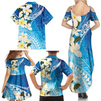 Aloha Hawaii Festive Family Matching Summer Maxi Dress and Hawaiian Shirt Frangipani Lace Classic - Oceanic LT7 - Polynesian Pride