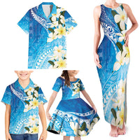 Aloha Hawaii Festive Family Matching Tank Maxi Dress and Hawaiian Shirt Frangipani Lace Classic - Oceanic LT7 - Polynesian Pride