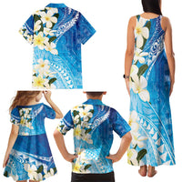 Aloha Hawaii Festive Family Matching Tank Maxi Dress and Hawaiian Shirt Frangipani Lace Classic - Oceanic LT7 - Polynesian Pride