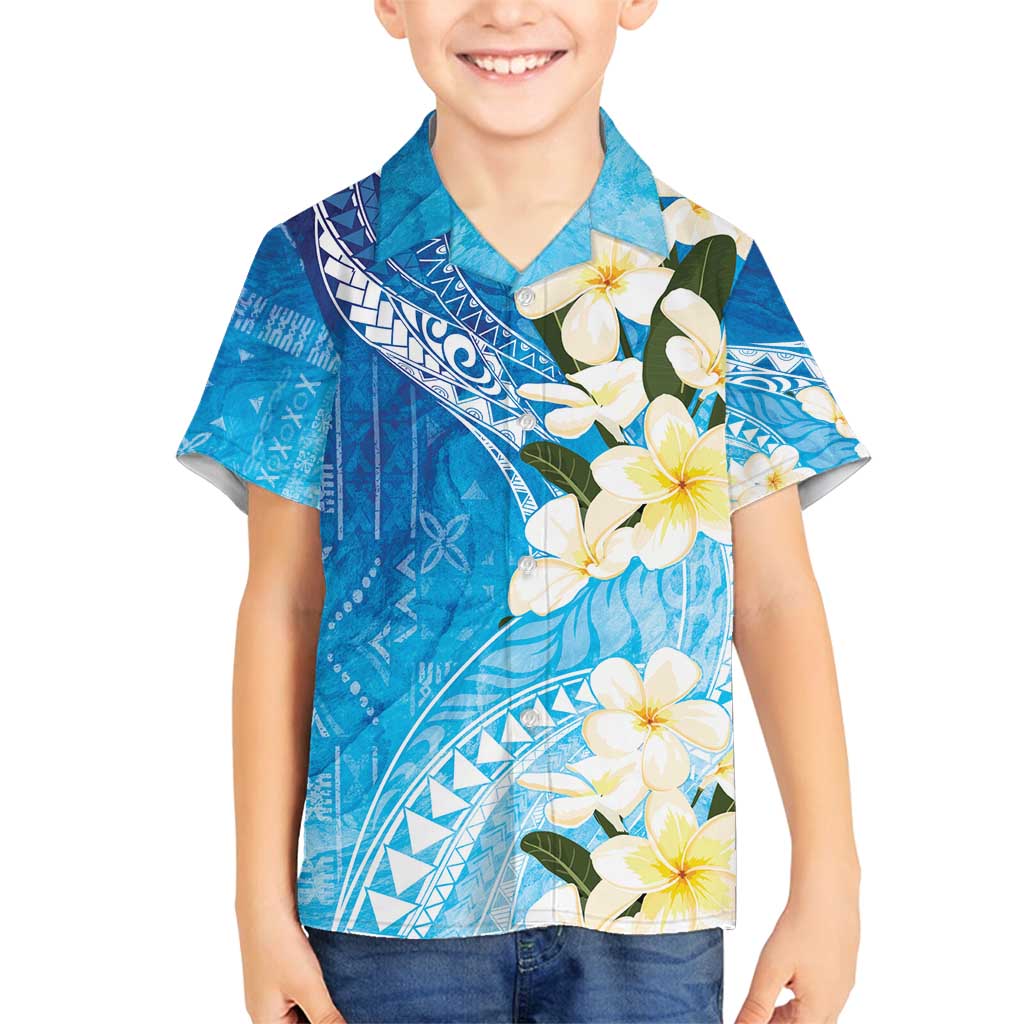Aloha Hawaii Festive Family Matching Tank Maxi Dress and Hawaiian Shirt Frangipani Lace Classic - Oceanic LT7 Son's Shirt Navy - Polynesian Pride
