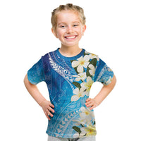 Aloha Hawaii Festive Kid T Shirt Frangipani Lace Classic - Oceanic LT7 Navy - Polynesian Pride