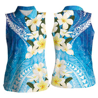 Aloha Hawaii Festive Women Sleeveless Polo Shirt Frangipani Lace Classic - Oceanic LT7 - Polynesian Pride