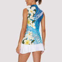 Aloha Hawaii Festive Women Sleeveless Polo Shirt Frangipani Lace Classic - Oceanic LT7 - Polynesian Pride