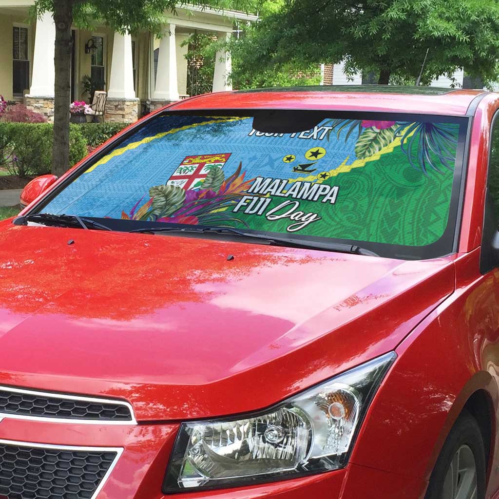 Personalized Malampa Fiji Day Together We Grow Auto Sun Shade Special Tapa Mix - Polynesian Pride