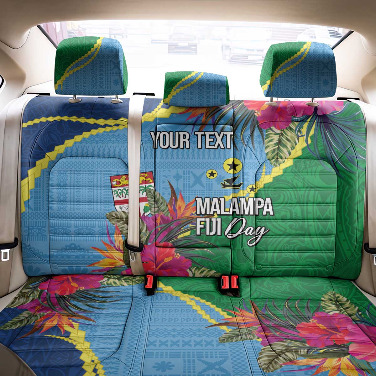 Personalized Malampa Fiji Day Together We Grow Back Car Seat Cover Special Tapa Mix LT7 - Polynesian Pride
