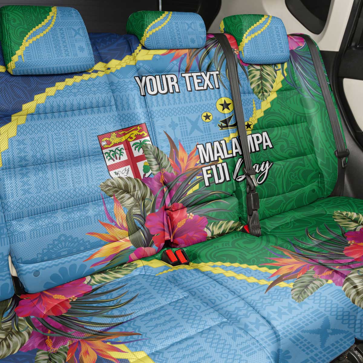 Personalized Malampa Fiji Day Together We Grow Back Car Seat Cover Special Tapa Mix LT7 - Polynesian Pride