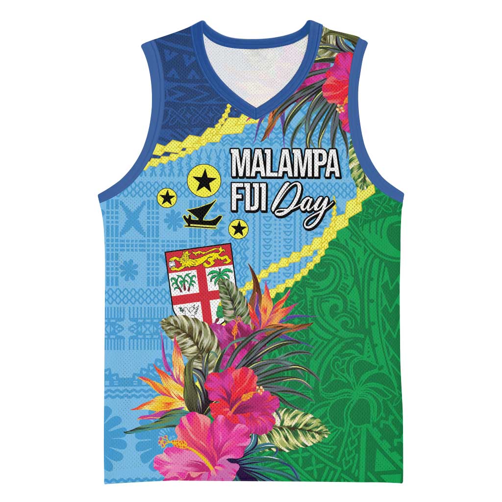 Personalized Malampa Fiji Day Together We Grow Basketball Jersey Special Tapa Mix LT7 Unisex Colorful - Polynesian Pride