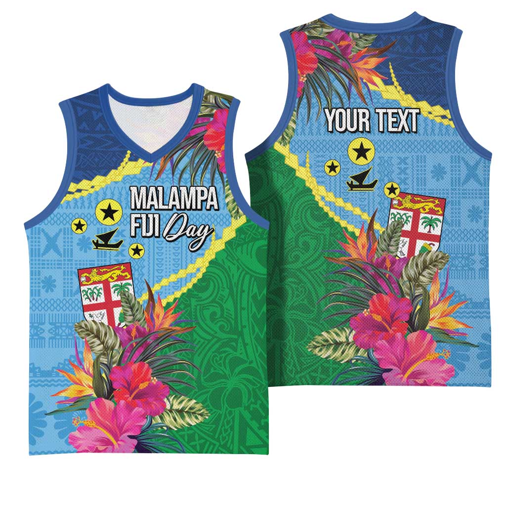 Personalized Malampa Fiji Day Together We Grow Basketball Jersey Special Tapa Mix LT7 - Polynesian Pride