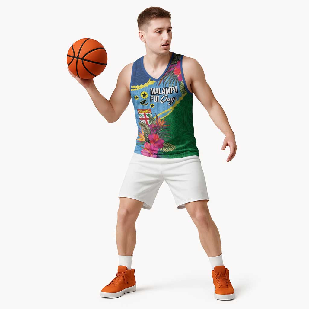 Personalized Malampa Fiji Day Together We Grow Basketball Jersey Special Tapa Mix LT7 - Polynesian Pride