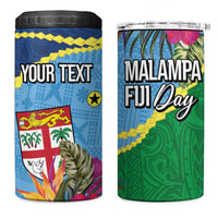 Personalized Malampa Fiji Day Together We Grow 4 in 1 Can Cooler Tumbler Special Tapa Mix LT7 One Size: 16 oz Colorful - Polynesian Pride