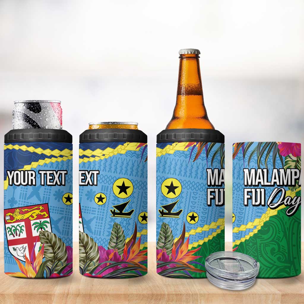 Personalized Malampa Fiji Day Together We Grow 4 in 1 Can Cooler Tumbler Special Tapa Mix LT7 - Polynesian Pride