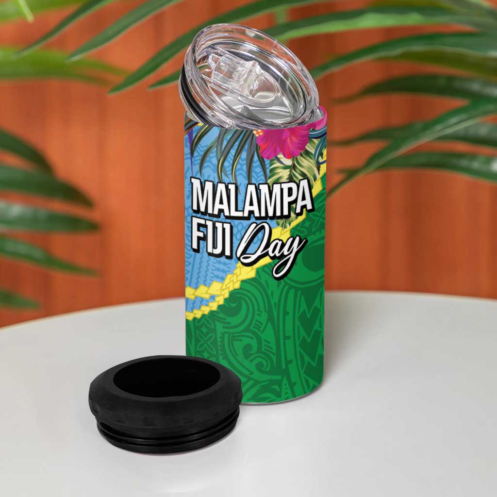 Personalized Malampa Fiji Day Together We Grow 4 in 1 Can Cooler Tumbler Special Tapa Mix LT7 - Polynesian Pride