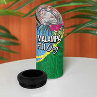 Personalized Malampa Fiji Day Together We Grow 4 in 1 Can Cooler Tumbler Special Tapa Mix LT7 - Polynesian Pride