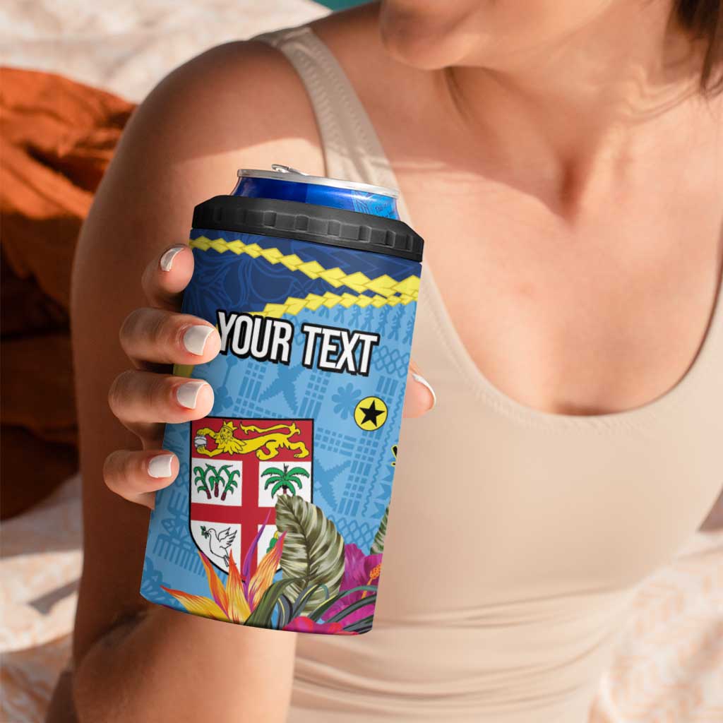 Personalized Malampa Fiji Day Together We Grow 4 in 1 Can Cooler Tumbler Special Tapa Mix LT7 - Polynesian Pride