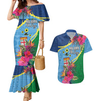 Personalized Malampa Fiji Day Together We Grow Couples Matching Mermaid Dress and Hawaiian Shirt Special Tapa Mix LT7 Colorful - Polynesian Pride
