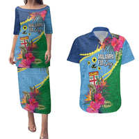 Personalized Malampa Fiji Day Together We Grow Couples Matching Puletasi and Hawaiian Shirt Special Tapa Mix LT7 Colorful - Polynesian Pride