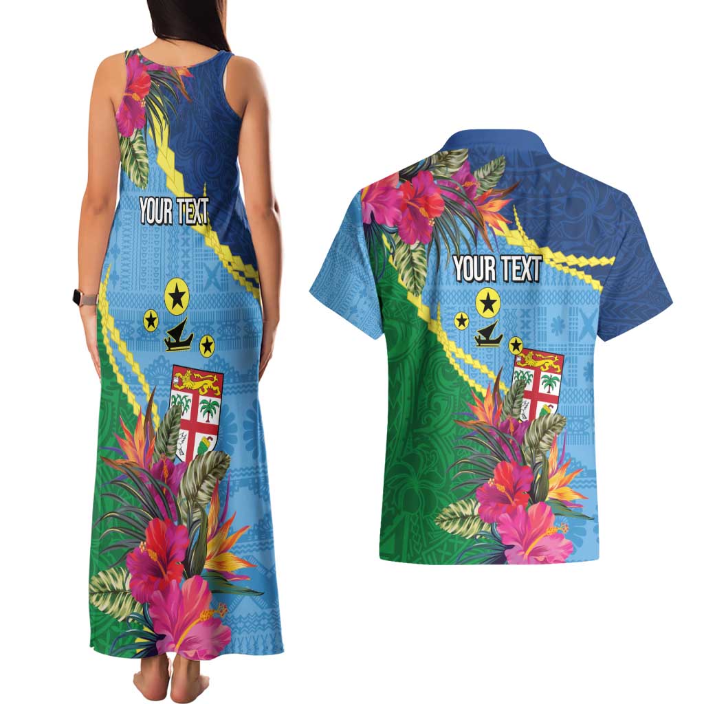 Personalized Malampa Fiji Day Together We Grow Couples Matching Tank Maxi Dress and Hawaiian Shirt Special Tapa Mix LT7 - Polynesian Pride