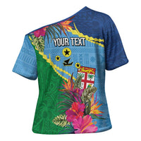 Personalized Malampa Fiji Day Together We Grow Cross Shoulder Shirt Special Tapa Mix LT7 - Polynesian Pride