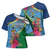 Personalized Malampa Fiji Day Together We Grow Cross Shoulder Shirt Special Tapa Mix LT7 - Polynesian Pride