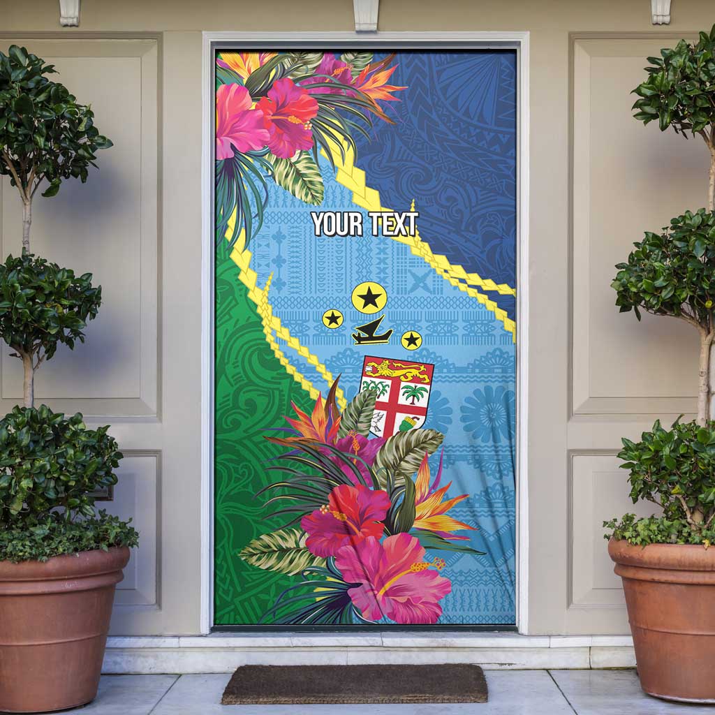 Personalized Malampa Fiji Day Together We Grow Door Cover Special Tapa Mix LT7 Colorful - Polynesian Pride