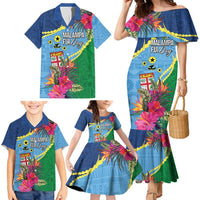 Personalized Malampa Fiji Day Together We Grow Family Matching Mermaid Dress and Hawaiian Shirt Special Tapa Mix LT7 - Polynesian Pride