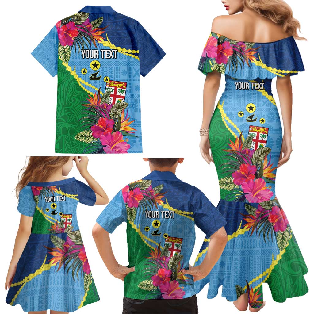 Personalized Malampa Fiji Day Together We Grow Family Matching Mermaid Dress and Hawaiian Shirt Special Tapa Mix LT7 - Polynesian Pride