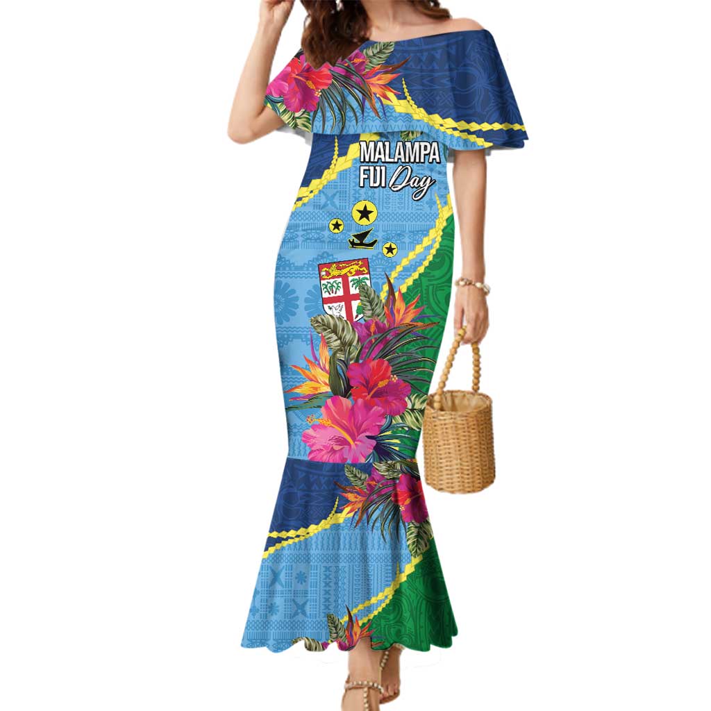 Personalized Malampa Fiji Day Together We Grow Family Matching Mermaid Dress and Hawaiian Shirt Special Tapa Mix LT7 Mom's Dress Colorful - Polynesian Pride