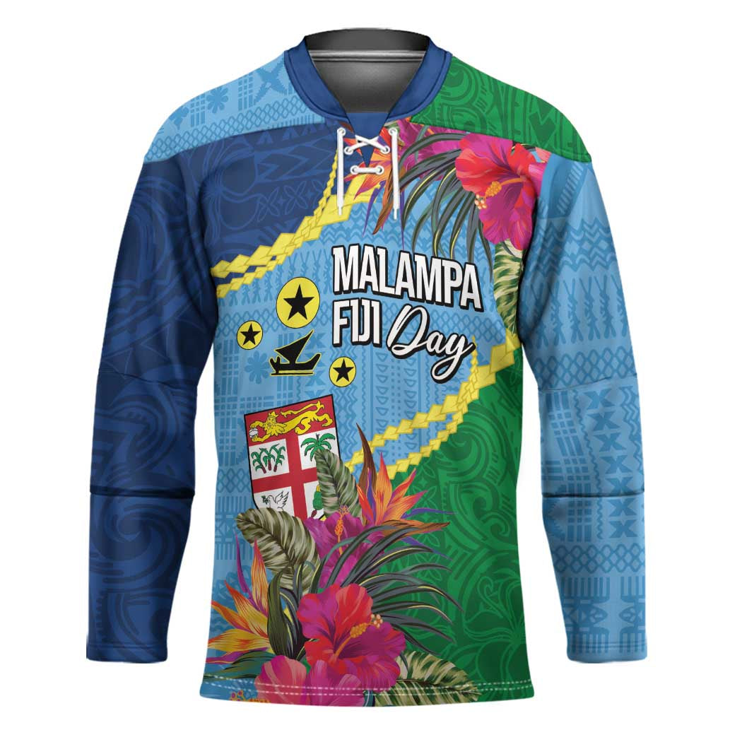 Personalized Malampa Fiji Day Together We Grow Hockey Jersey Special Tapa Mix LT7 Unisex Colorful - Polynesian Pride
