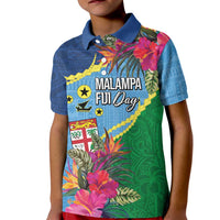 Personalized Malampa Fiji Day Together We Grow Kid Polo Shirt Special Tapa Mix LT7 Kid Colorful - Polynesian Pride