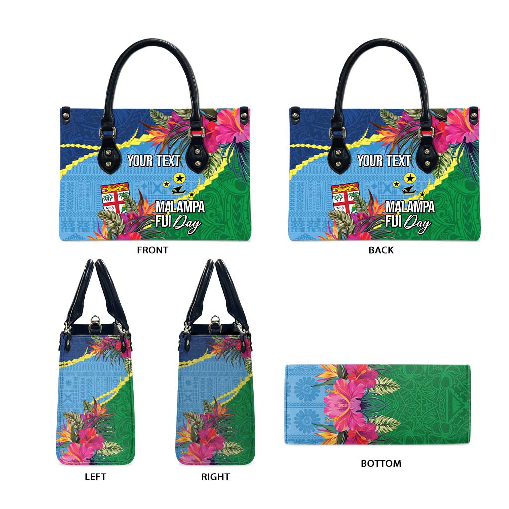 Personalized Malampa Fiji Day Together We Grow Leather Bag Special Tapa Mix - Polynesian Pride