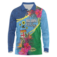 Personalized Malampa Fiji Day Together We Grow Long Sleeve Polo Shirt Special Tapa Mix LT7 Colorful - Polynesian Pride
