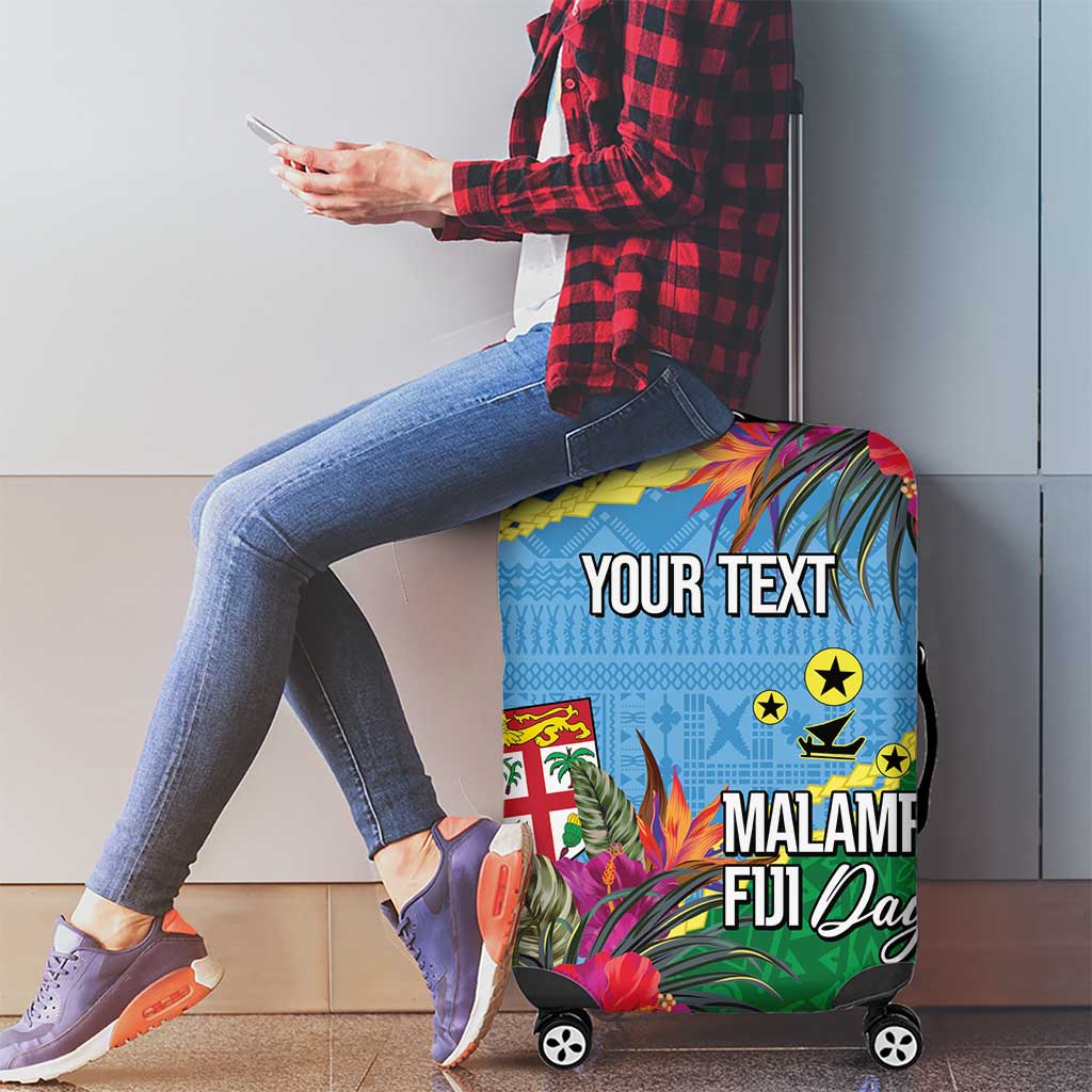 Personalized Malampa Fiji Day Together We Grow Luggage Cover Special Tapa Mix LT7 - Polynesian Pride