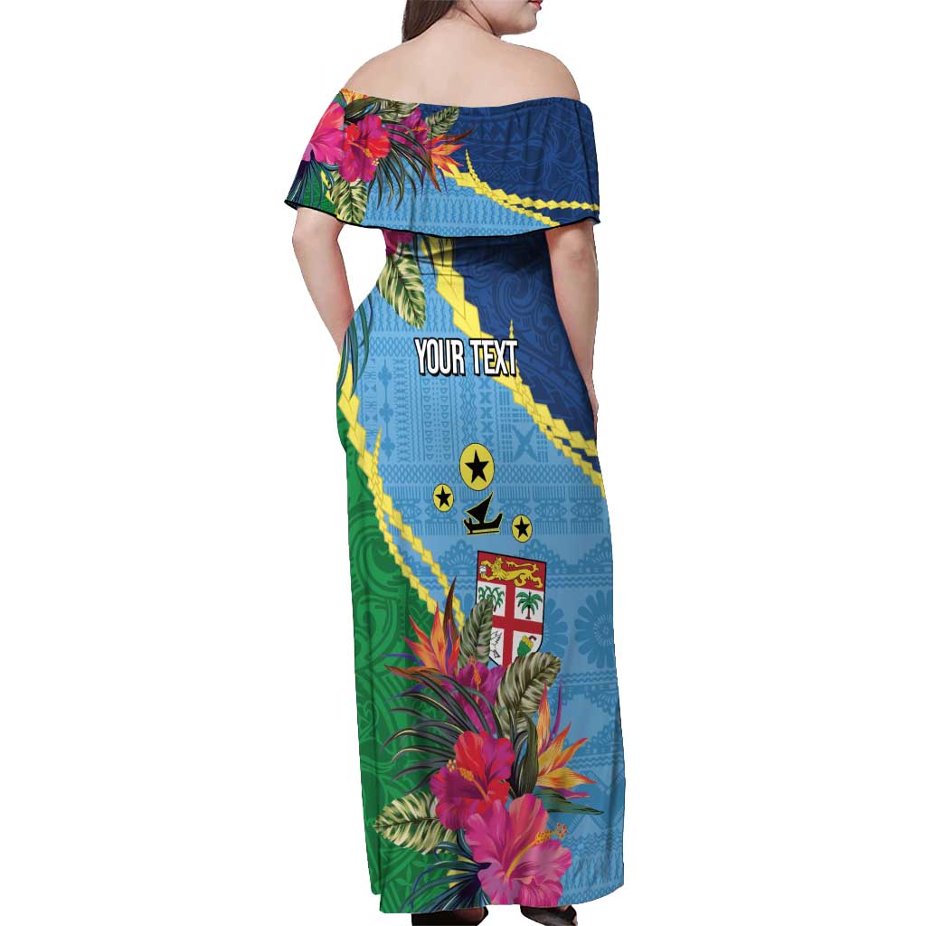 Personalized Malampa Fiji Day Together We Grow Off Shoulder Maxi Dress Special Tapa Mix LT7 - Polynesian Pride