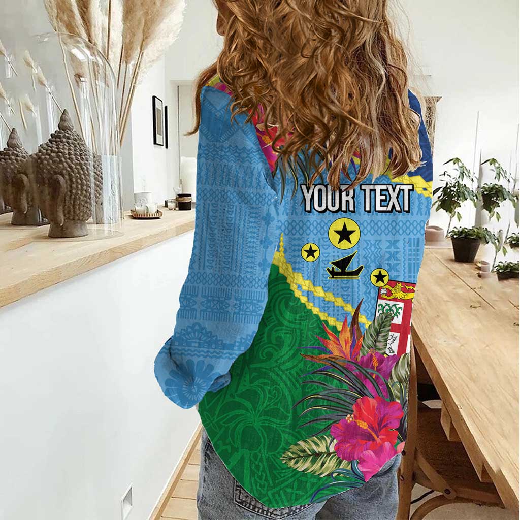 Personalized Malampa Fiji Day Together We Grow Women Casual Shirt Special Tapa Mix LT7 - Polynesian Pride