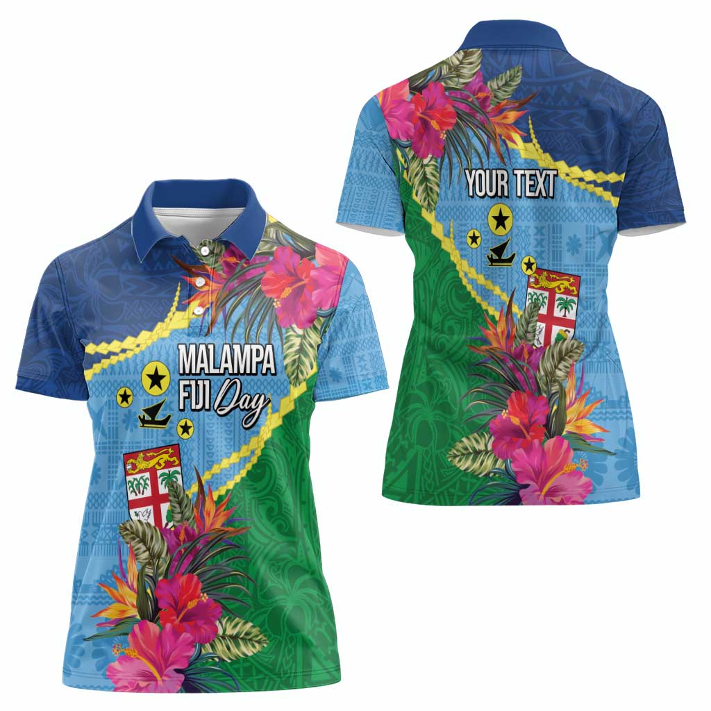 Personalized Malampa Fiji Day Together We Grow Women Polo Shirt Special Tapa Mix - Polynesian Pride