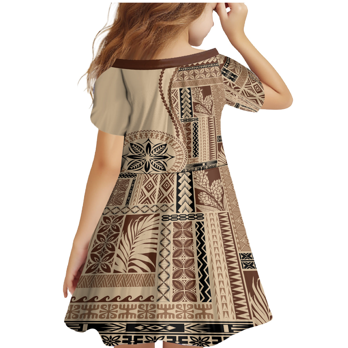 Samoa Siapo Motif Family Matching Mermaid Dress and Hawaiian Shirt Classic Style LT7 - Polynesian Pride