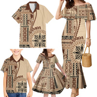 Samoa Siapo Motif Family Matching Mermaid Dress and Hawaiian Shirt Classic Style LT7 - Polynesian Pride