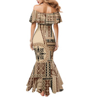 Samoa Siapo Motif Family Matching Mermaid Dress and Hawaiian Shirt Classic Style LT7 - Polynesian Pride