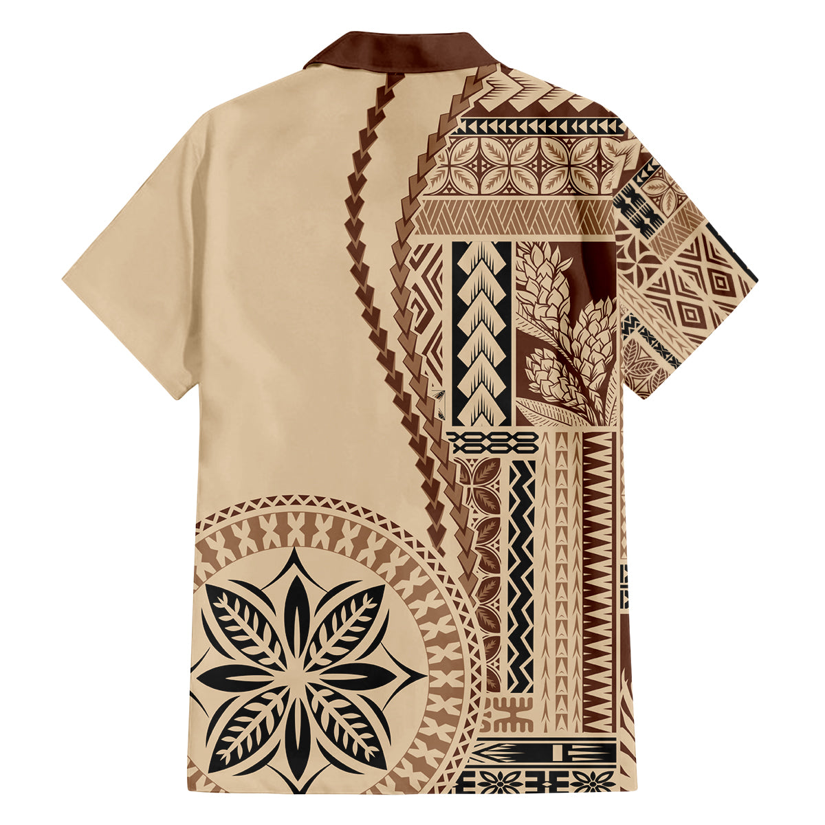 Samoa Siapo Motif Family Matching Off Shoulder Short Dress and Hawaiian Shirt Classic Style LT7 - Polynesian Pride
