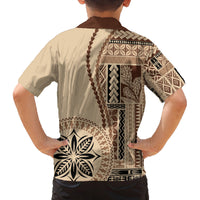 Samoa Siapo Motif Family Matching Tank Maxi Dress and Hawaiian Shirt Classic Style LT7 - Polynesian Pride