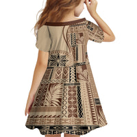 Samoa Siapo Motif Family Matching Tank Maxi Dress and Hawaiian Shirt Classic Style LT7 - Polynesian Pride
