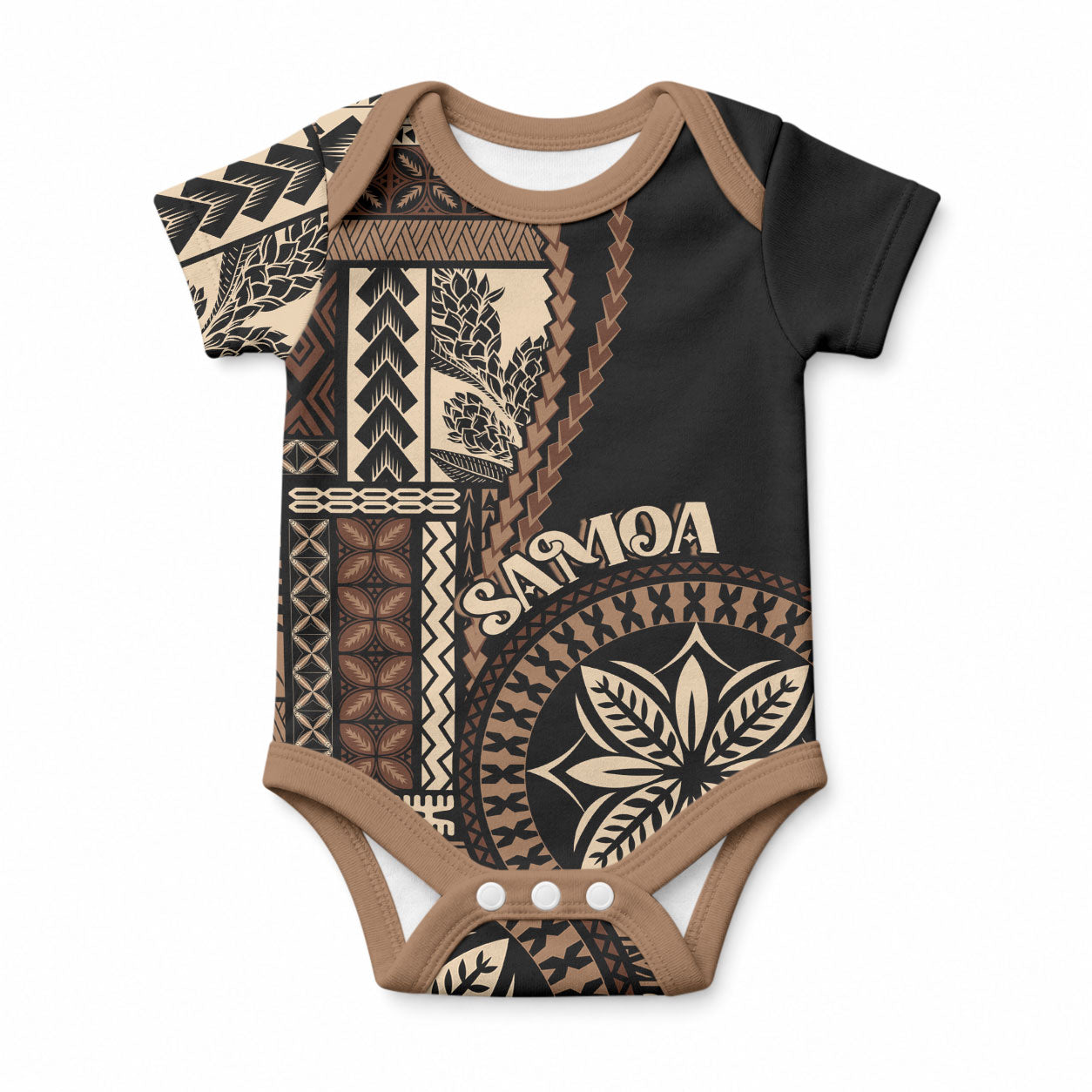 Samoa Siapo Motif Baby Onesie Classic Style - Black Ver