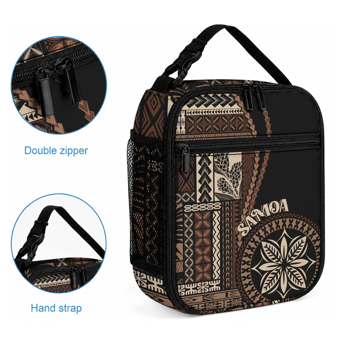 Samoa Siapo Motif Lunch Bag Classic Style - Black Ver