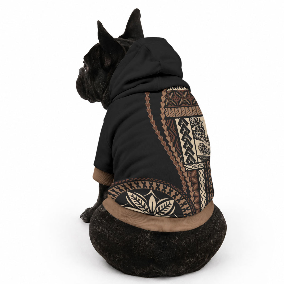 Samoa Siapo Motif Pet Hoodie Classic Style - Black Ver