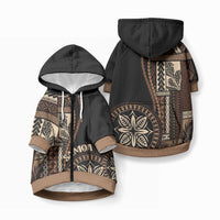 Samoa Siapo Motif Pet Hoodie Classic Style - Black Ver